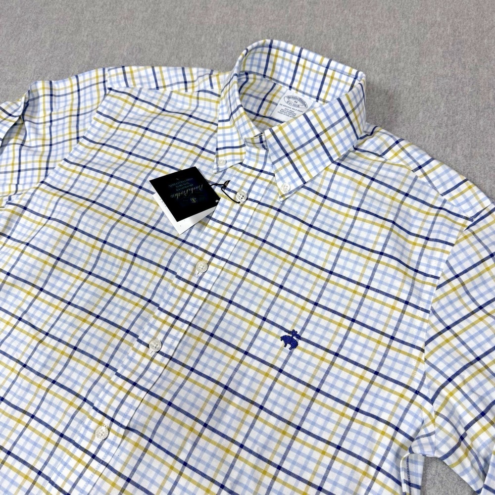 BROOKS BROTHERS Shirt Mens M Brookscool Non-Iron Multicolor Plaid USA
